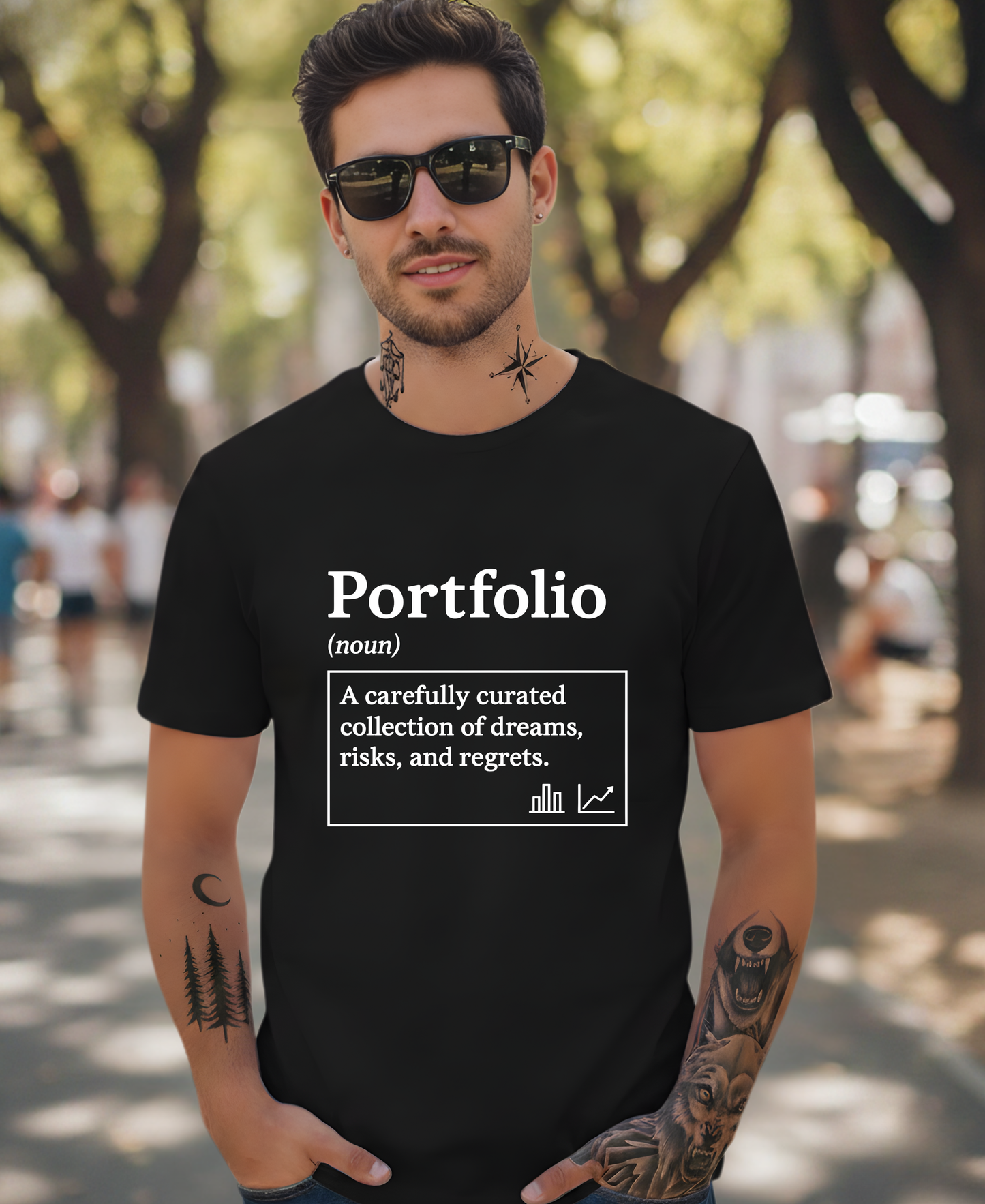 Portfolio - Black - Unisex Classic Crew T-Shirt